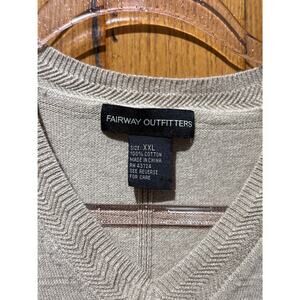 Fairway Outfitters XXL Tan Cotton Golf Sweater Vest V-Neck